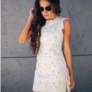 VICI Graceland Floral Lace Dress - White